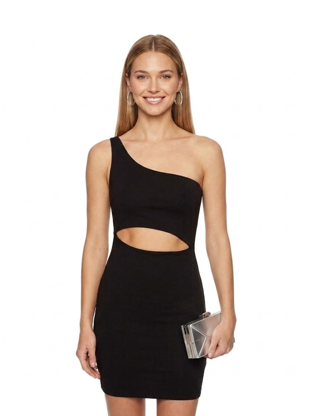 (New) Susana Monaco One Shoulder Cut Out Little Black Dress